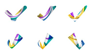 Dizi soyut Tamam ve kene simgeler, iş logo kavramları, temiz modern geometrik tasarım