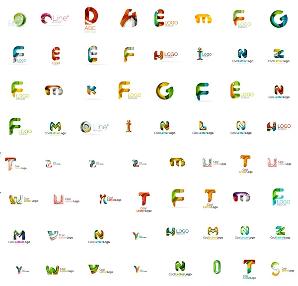 Vector abstracte bedrijf logo mega collectie, type brieven en andere elementen — Stockvector
