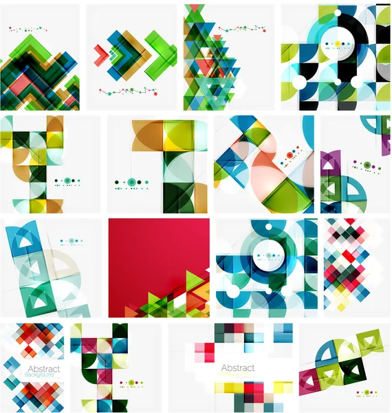 Set of triangle geometric abstract backgrounds — Stock Vector