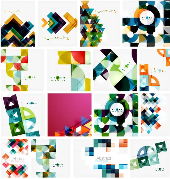 Set of triangle geometric abstract backgrounds — Stock Vector