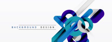 Soyut geometrik şekiller, mavi, mor renkler. Arka planlar ve sunumlar için modern tasarım öğesi. Temiz çizgiler, dinamik kompozisyon.