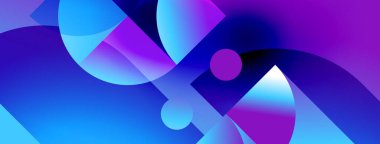 Soyut sıvı şekilleri canlı mavileri, morları harmanlıyor. Dinamik kompozisyon modern, enerjik görsel deneyimler yaratır. Yumuşak gradyanlar baskın gelir.