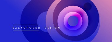 Soyut konsantrasyon çemberleri, canlı mavi mor gradyanlar. Modern tasarım elementleri dinamik görsel etki yaratır. Arkaplan metni arkaplan tasarımı okur.