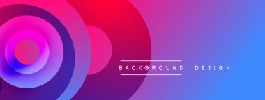 Canlı, soyut bir arkaplan. Eşmerkezli çemberler gradyana karışır. Modern tasarım elementleri dinamik görsel etki yaratır.