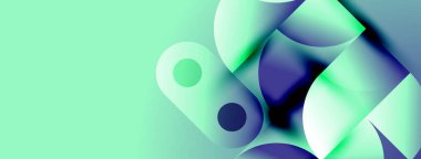 Soyut şekiller, turkuaz renkler, pürüzsüz gradyanlar modern görseller yaratır. Minimalist tasarım, sakin ve akıcı hareketleri çağrıştırır..