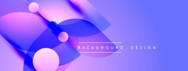 Soyut mor tasarım, üst üste binen şekiller, gradyanlar, yumuşak ışıklandırma. Dijital projeler için modern arkaplan.