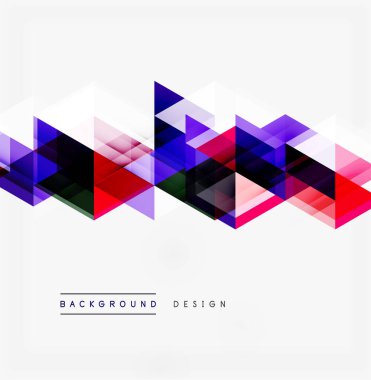 Soyut geometrik desen. Canlı üçgenler dinamik dalga etkisi yaratır. Modern tasarım mor, kırmızı, mavi renkleri kullanır. Minimalist estetik.