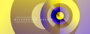 Soyut tasarım eşmerkezli daireler, canlı renkler, gradyanlar içerir. Metin arka plan tasarımı okur. Modern, dinamik görsel kompozisyon.