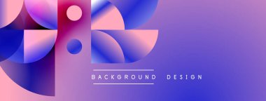 Soyut geometrik şekiller, pembeler, maviler modern arka plan yaratır. Gradyan renkler, basit tasarım, metin okuma arkaplan tasarımı.