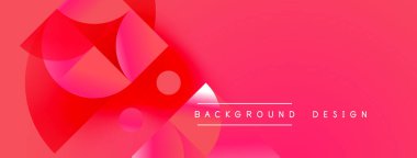 Soyut geometrik şekiller, canlı pembe gradyanlar, modern tasarım elementleri. Minimalist kompozisyon, arka plan veya dijital sanat için uygun.