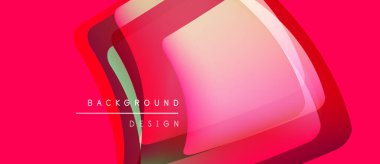 Soyut geometrik şekiller örtüşüyor, canlı pembe gradyanlar yaratıyor. Metin, formların altındaki arkaplan dizaynını okur. Modern görsel sunum.