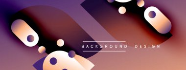 Soyut sıvı şekilleri, gradyanlar, mor renkler tasarımda baskın. Yuvarlak elementlerle modern arkaplan, dinamik bileşim.
