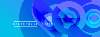 Soyut mavi tasarım katmanlı daireler, gradyanlar içerir. Arka planlar, sunumlar, dijital sanat için modern estetik.