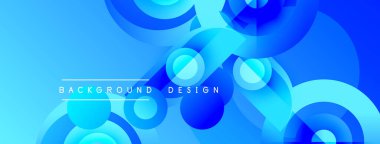 Soyut mavi arkaplan, üst üste binen daireler oluşturarak dinamik görsel efekt yaratır. Çeşitli projeler için modern tasarım.