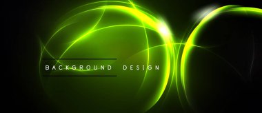 Parlak neon çizgileri koyu arkaplan üzerinde soyut şekiller oluşturur. Modern tasarım elementi, parlayan efekt dinamik görsellik yaratır.