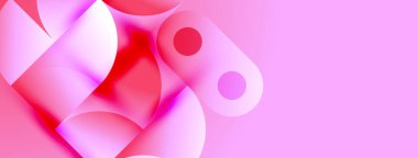 Soyut şekiller, pembeler, kırmızılar sıvı bileşimi oluşturur. Yumuşak eğimler, yuvarlak biçimler hareket ve derinlik olduğunu gösteriyor. Modern tasarım ögesi.