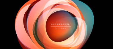 Soyut dairesel katmanlar canlı görsel efektler yaratır. Turuncu, deniz mavisi renkleri harmanlanarak dinamik arkaplan tasarımı oluşturur. Modern, şık bir sunum.