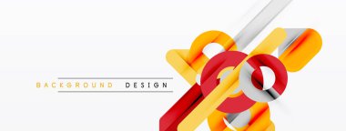 Soyut geometrik şekiller örtüşür, dinamik görsel efekt yaratır. Parlak renkler beyaz arkaplan ile tezat oluşturur. Modern tasarım ögesi.