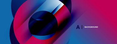 Soyut enerjik tasarım. Üst üste binen daireler dinamik değişim etkisi yaratır. Dijital projeler için modern, renkli arkaplan.