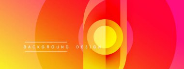 Soyut, enerjik bir arkaplan. Üst üste binen daireler dinamik değişim etkisi yaratır. Sarı, turuncu, kırmızı renkler kompozisyona hakim. Modern tasarım ögesi.