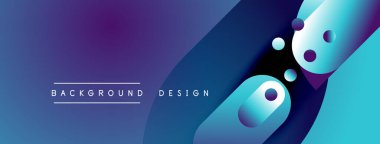 Soyut eğim arkaplanı. Mavi, mor renkler dairesel elementlerle dizaynın baskın renkleri. Modern estetik, temiz sunum.