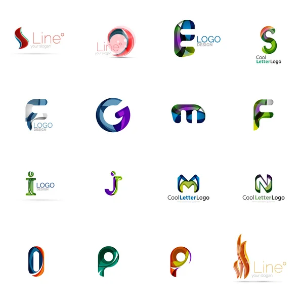 Σύνολο καθολική εταιρεία λογότυπο ιδέες, συλλογή εικονίδιο επιχειρήσεων — Διανυσματικό Αρχείο