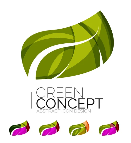 Reihe von abstrakten Öko-Pflanzen-Symbolen, Firmenlogo Natur grüne Konzepte, sauberes modernes geometrisches Design — Stockvektor