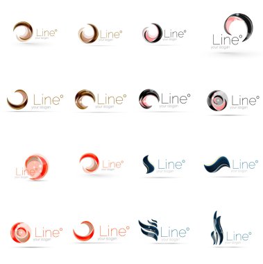 girdap, dalga çizgiler, daire logo simge kümesi