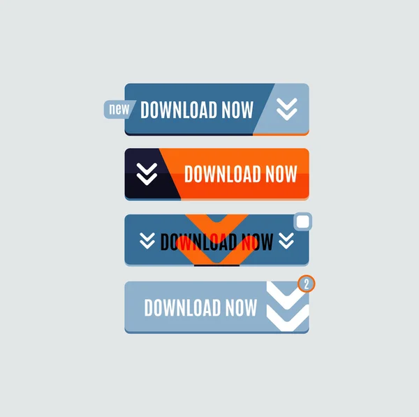 Botão web de download colorido. Design plano moderno . — Vetor de Stock