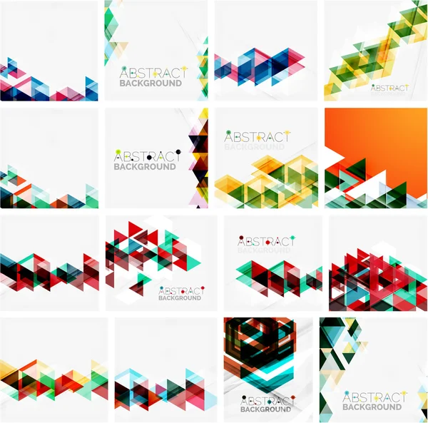 Set of triangle geometric abstract backgrounds — Stock Vector