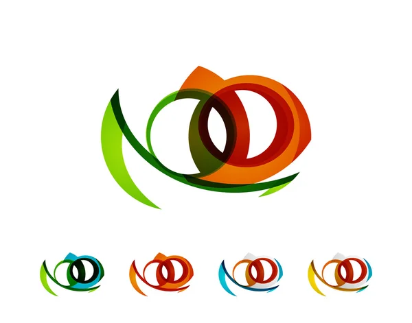 Ensemble de concepts à débordement, logos en boucle — Image vectorielle