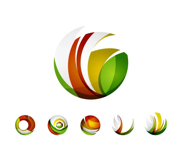 Set di globo sfera o cerchio logo icone di business — Vettoriale Stock