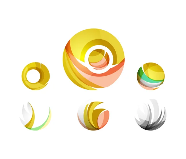 Conjunto de iconos de negocio esfera globo o círculo logo — Archivo Imágenes Vectoriales