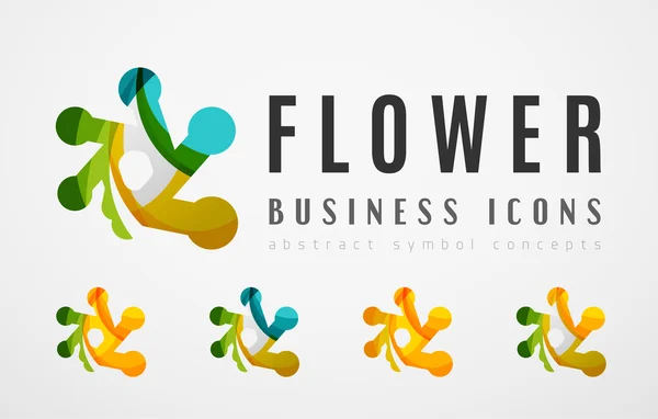 Zestaw ikon streszczenie kwiat logo firmy — Wektor stockowy