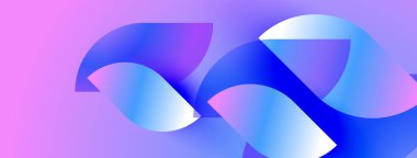 Soyut akışkan şekiller harmanlanarak canlı mavi ve mor renkler yaratır. Yumuşak kıvrımlar hareketi, enerjiyi, modern tasarımı, estetiği akla getiriyor.