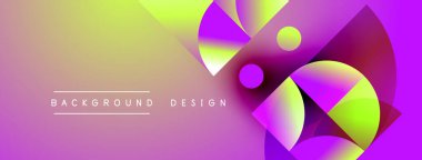 Vibrant abstract gradients form dynamic shapes. Purple, yellow hues blend, creating modern background design. Text reads background design.