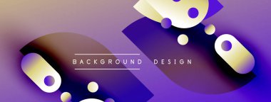 Soyut sıvı şekiller, mor renkler, eğim arkaplanı. Modern tasarım elementleri dinamik görsel bileşim oluşturur.