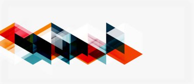 Soyut geometrik şekiller çakışıyor, dinamik görsel desen oluşturuyor. Renkler turuncu, mavi, gri, siyah. Minimalist tasarım.