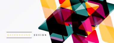 Soyut çokgen tasarımı. Parlak renkler dinamik bileşim yaratır. Arkaplan, pankart ve sunumlar için modern vektör illüstrasyonu.
