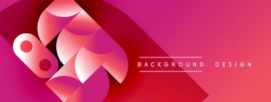 Soyut pembe dizayn özellikleri üst üste binen şekiller, gradyanlar. Sunumlar ve markalaşma için modern arka plan uygun. Basit, zarif bir kompozisyon..