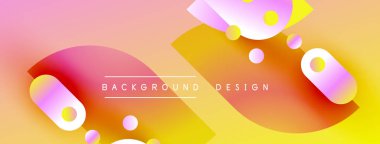 Soyut arkaplan parlak turuncu ve pembe eğimli. Üst üste binen daireler dinamik görsel efekt yaratır. Modern tasarım ögesi.