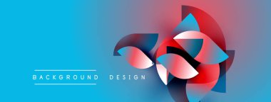 Soyut mavi kırmızı tasarım. Modern şekiller, dinamik görsel efektler yaratır. Metin arka plan tasarımı okur. Gradyan renkler.