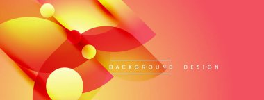 Soyut vektör çizimi. Dinamik şekiller, canlı renkler, modern tasarım elementleri. Yumuşak eğimler, akan çizgiler görsel ilgi yaratıyor.