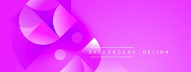 Soyut pembe dizayn özellikleri üst üste binen şekiller, gradyanlar, daireler. Arka planlar ve sunumlar için modern estetik.