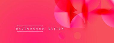 Abstract pink background features overlapping circles, creating dynamic visual effect. Text reads background design. Simple, modern aesthetic.