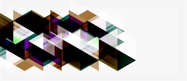 Soyut geometrik tasarım. Üst üste binen üçgenler dinamik desen oluşturur. İnce renk değişimleriyle nötr tonlar. Minimalist kompozisyon.