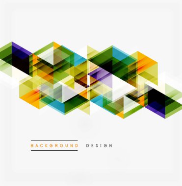 Soyut geometrik desen. Renkli üçgenler, dinamik görsel akış oluşturur. Arkaplan ve sunumlar için modern tasarım ögesi.