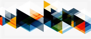 Soyut geometrik şekiller çakışıyor, dinamik görsel desen oluşturuyor. Renkler arasında mavi, turuncu, sarı, siyah, gri yer alıyor. Minimalist tasarım.