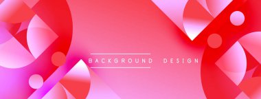 Soyut pembe dizayn özellikleri üst üste binen şekiller, gradyanlar, daireler. Arka planlar ve sunumlar için modern estetik.