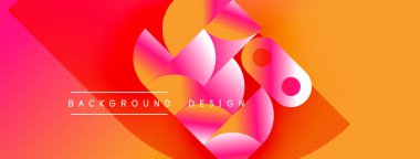 Soyut enerjik tasarım. Pembe, turuncu renkler harmanlanmış. Geometrik şekiller, dinamik görsel efekt oluşturur. Modern arkaplan dokusu.